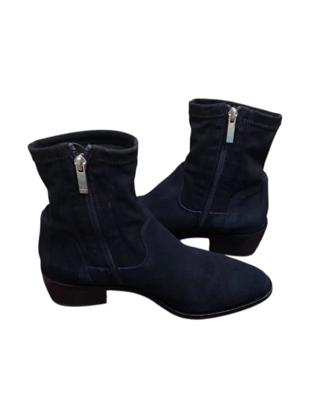 Aquatalia Italy Navy Blue Suede Ankle Boots Women’s 8 Waterproof Sock Booties